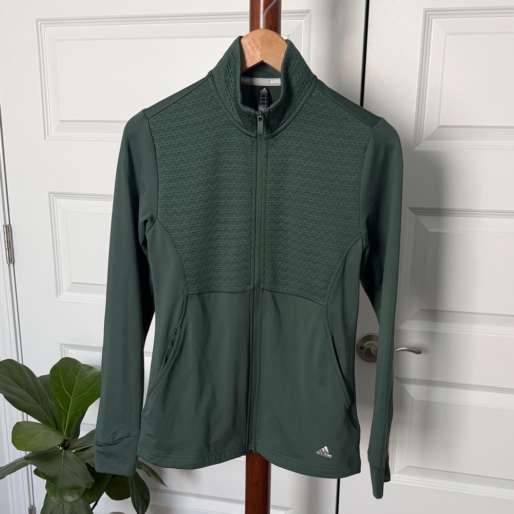 adidas Women's Forest Green Zip-Up Track Jacket